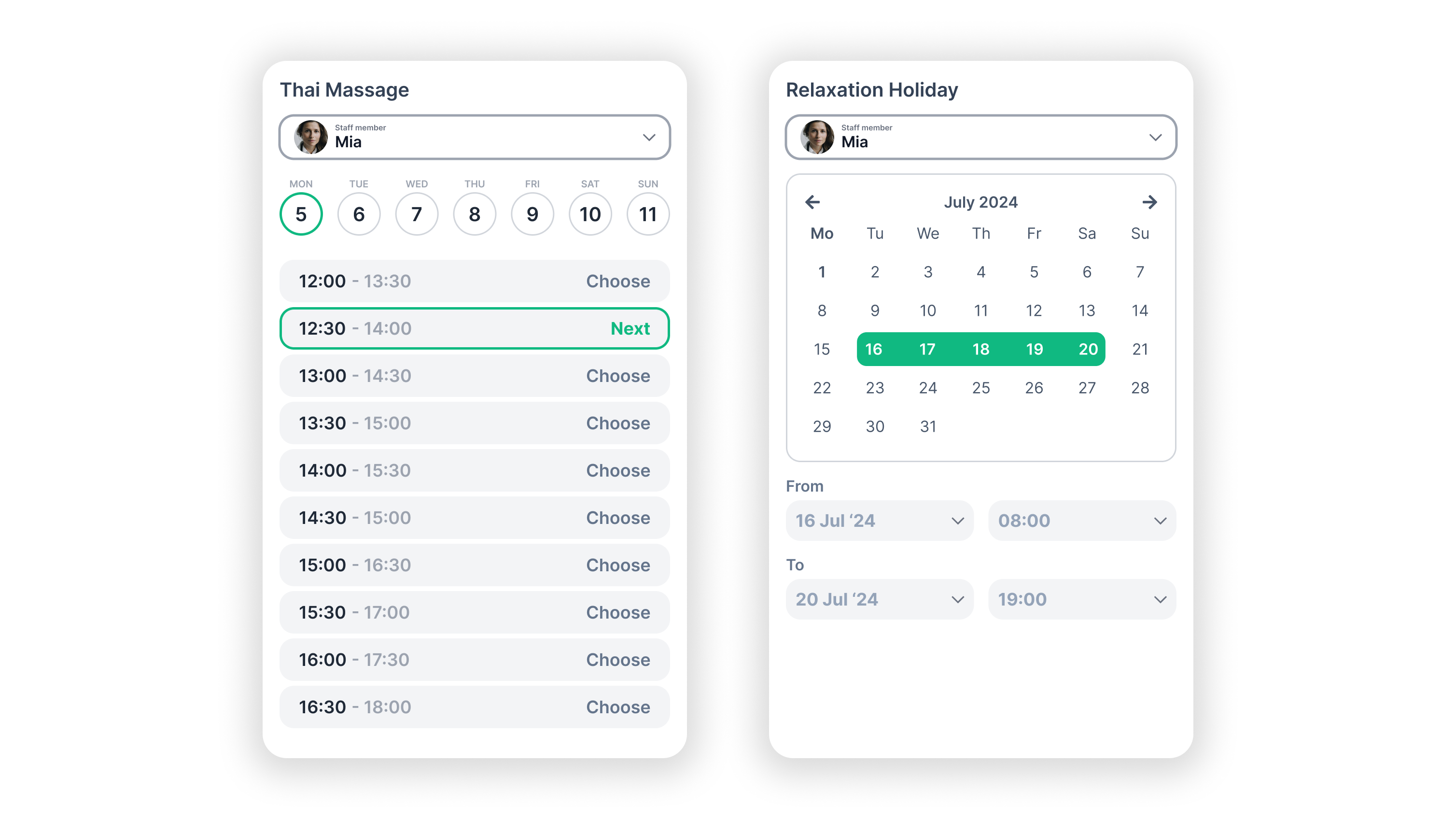 Flexible Service Durations