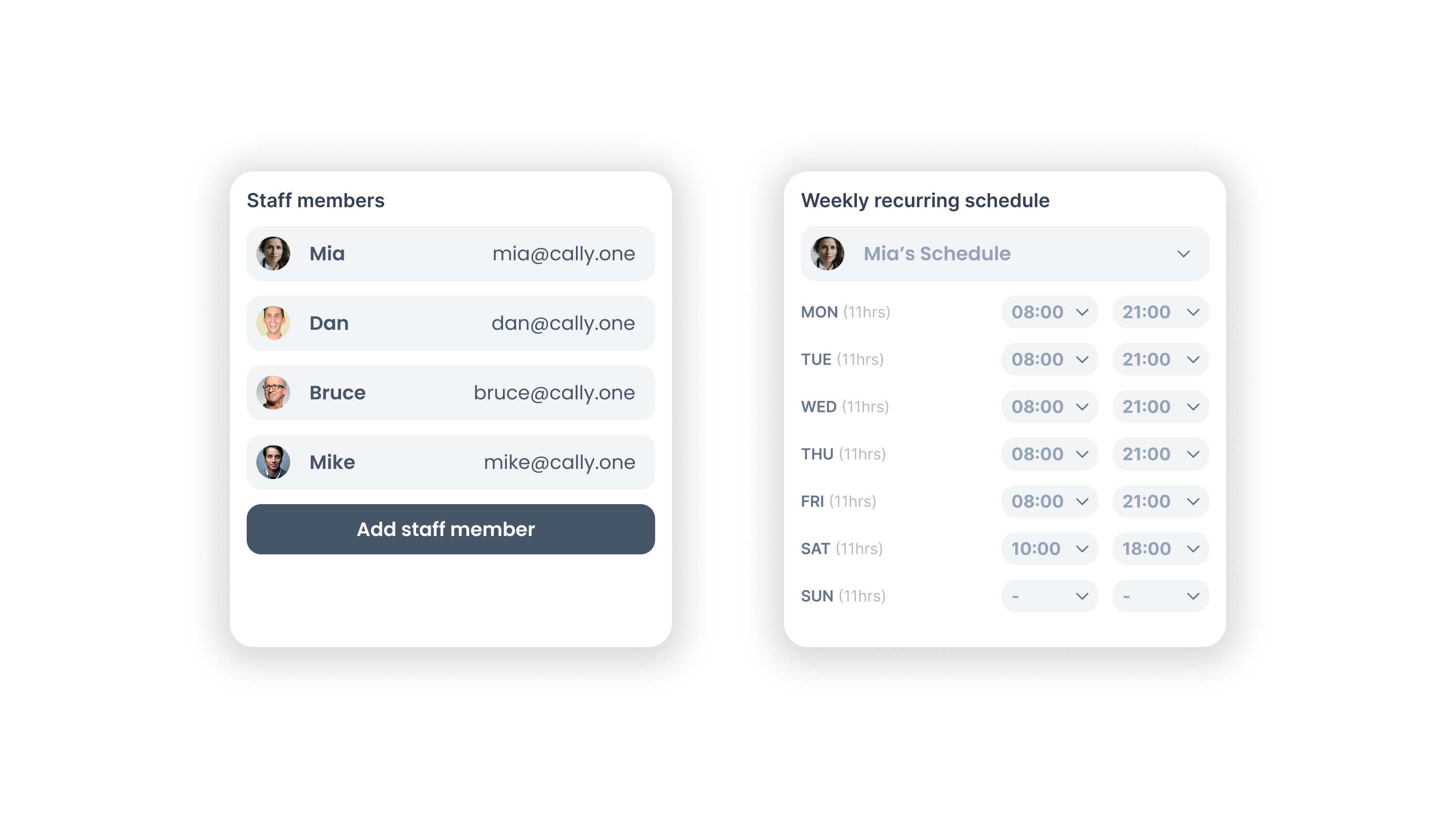 Simplified Organizer and Staff Coordination